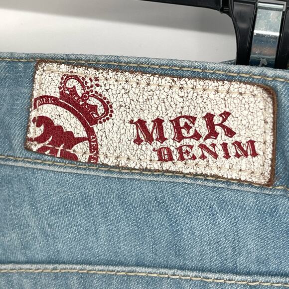 MEK Denim by Miss Me Kansas Bootcut Stretchy Jeans Size 28x34 Light Blue Wash - Picture 7 of 11